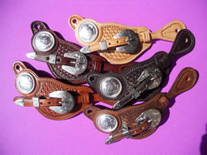 3 Peice Sterling Rope Spur Straps